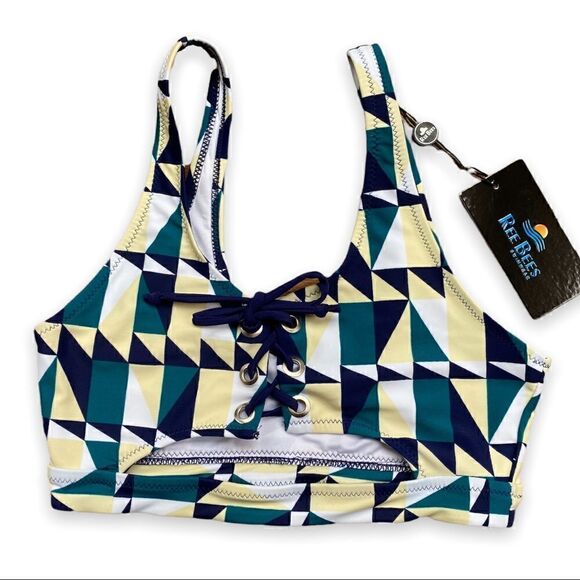 REE Bees Geometric Print High Waist Bikini - Picture 2 of 15